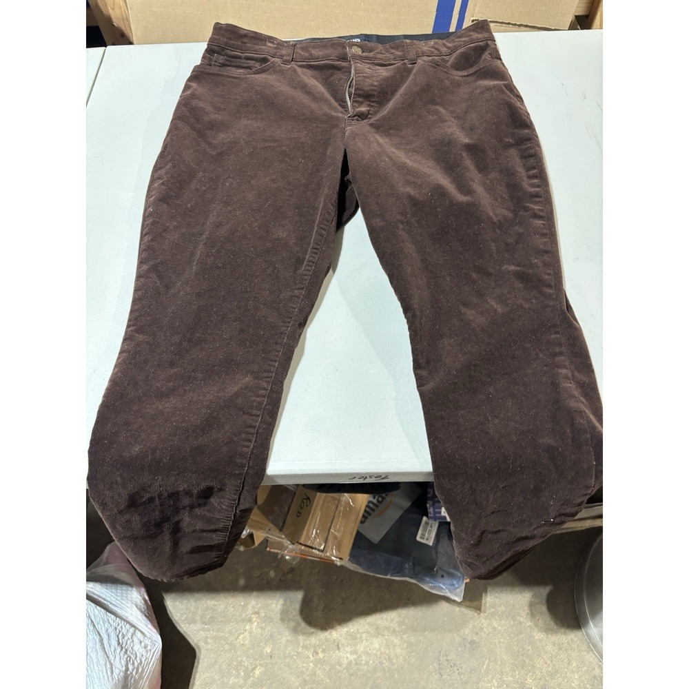 Chaps Women's Corduroy Chocolate Brown Pants Straight Leg Size 16